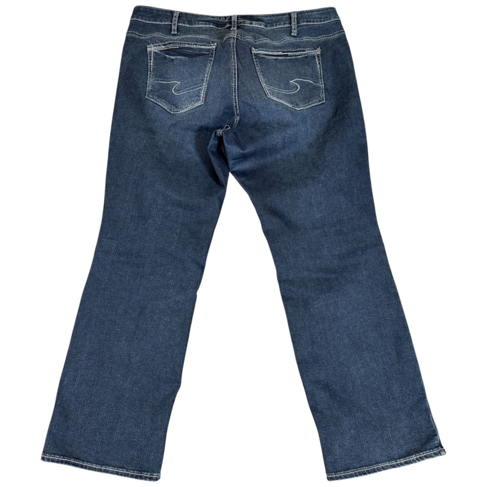 Silver Jeans Suki Slim Bootcut Jeans Womens 20x31 Blue Denim Dark Wash Mid Rise - Picture 2 of 7